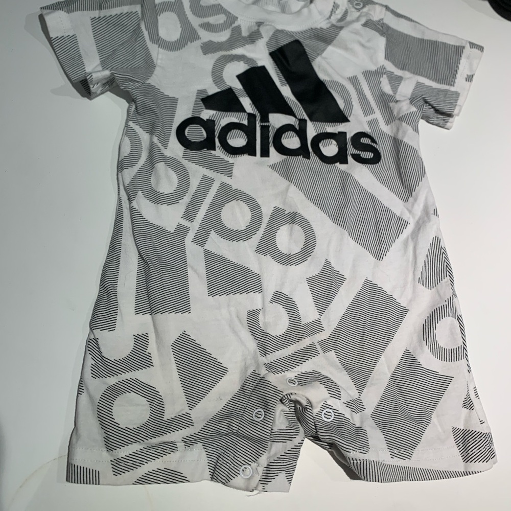 Adidas Baby Romper in Black and White 12M